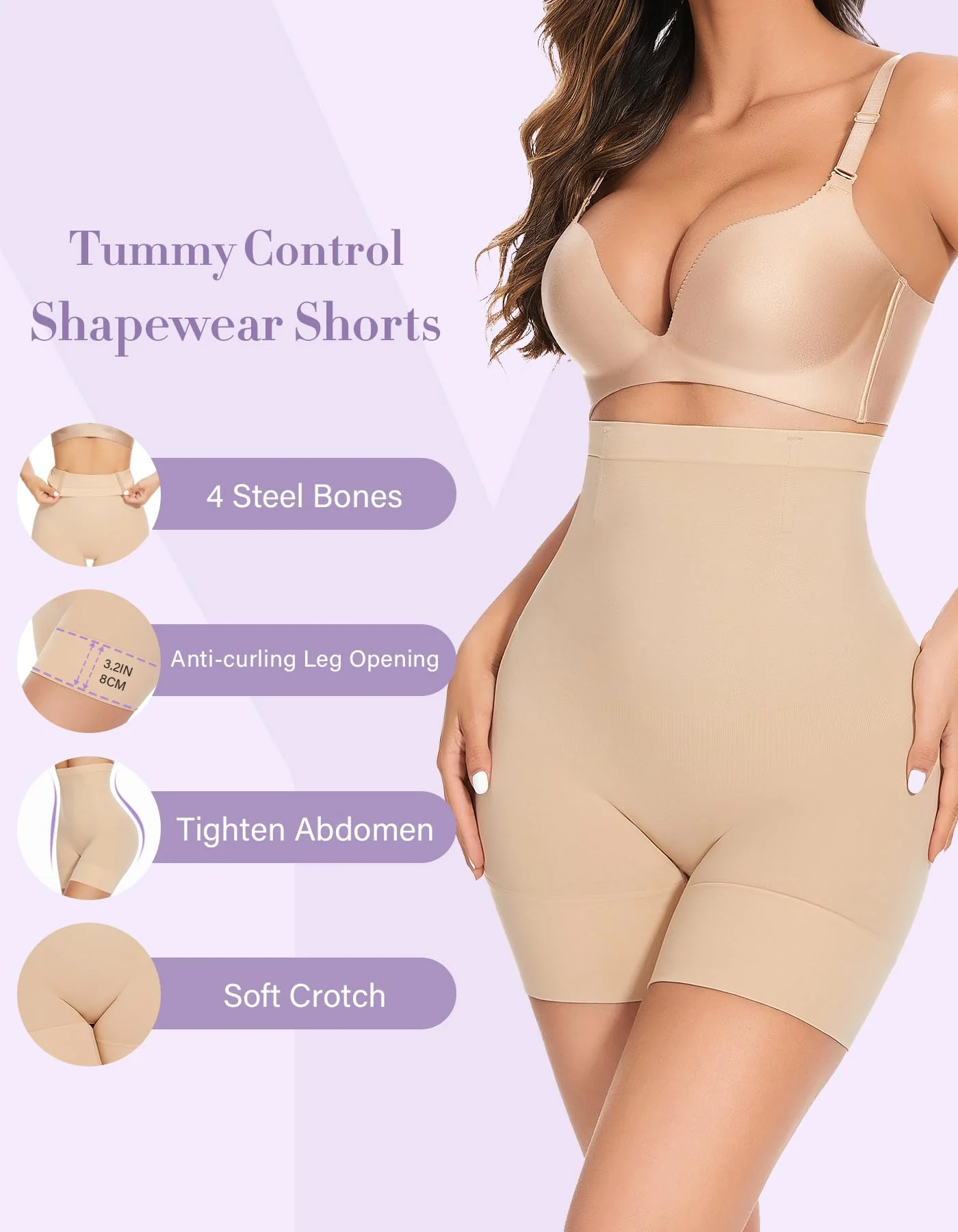 YADIFEN Tummy Control Shapewear Shorts Women Thigh Slimmer High Waisted Shapewear Women Girdles Shorts Shapewear Under Dress - Image 5