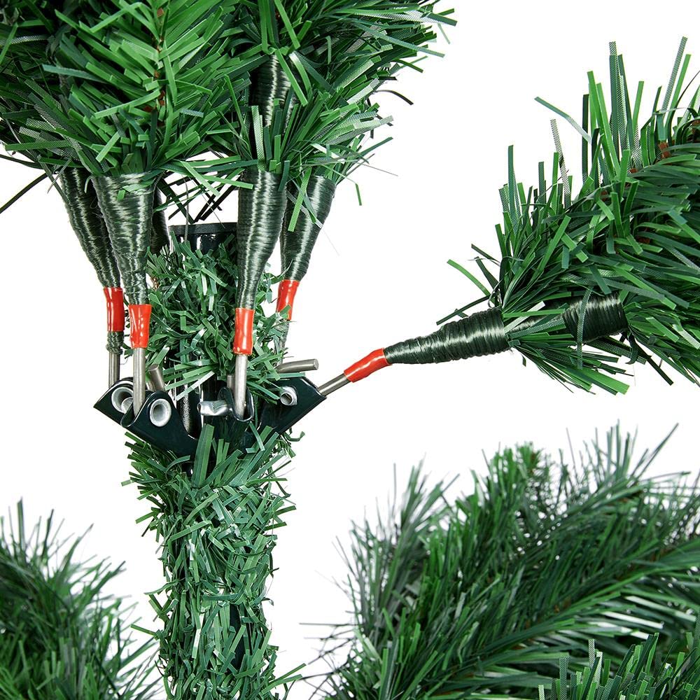 Yaheetech 6Ft Pre-lit Spruce Artificial Hinged Christmas Pine Tree Prelighted Holiday Xmas Tree for Home Party Decoration with 300 Warm White Lights and 818 Branch Tips, Green - Image 4
