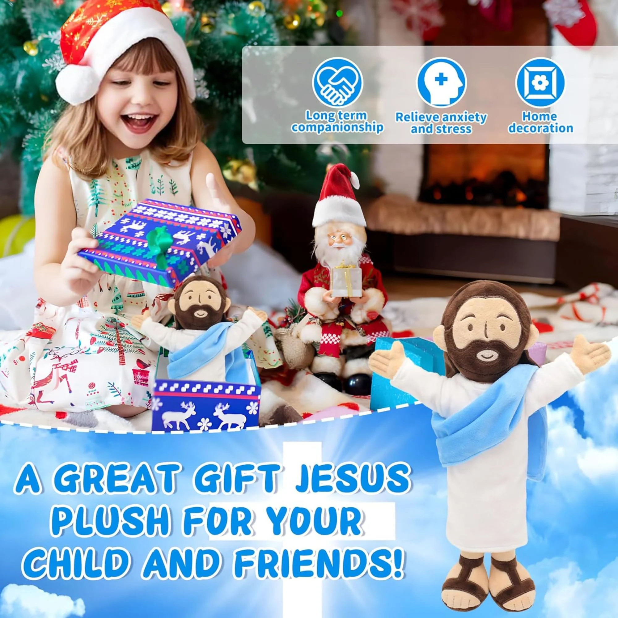 Yelakey 13" Jesus Plush, Jesus Stuffed Doll Plushie for Easter Christmas Church (Brown) - Image 8