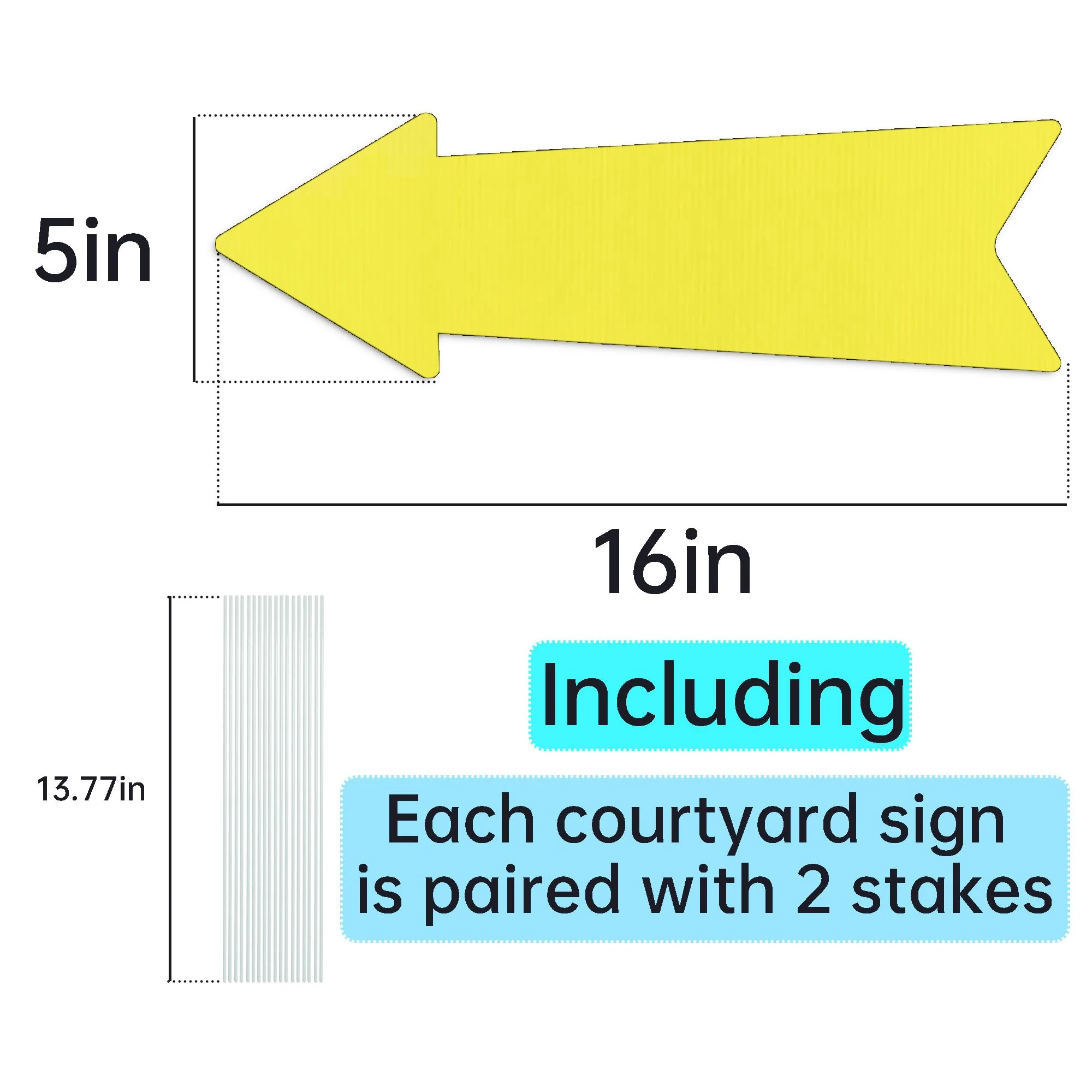 Yellow Arrow Signs with Stakes 16 x 5 Inches,This Way Directional Arrow Yard Signs,Christmas Party,Wedding Yard Signs, Birthday Party Signs (20) - Image 6