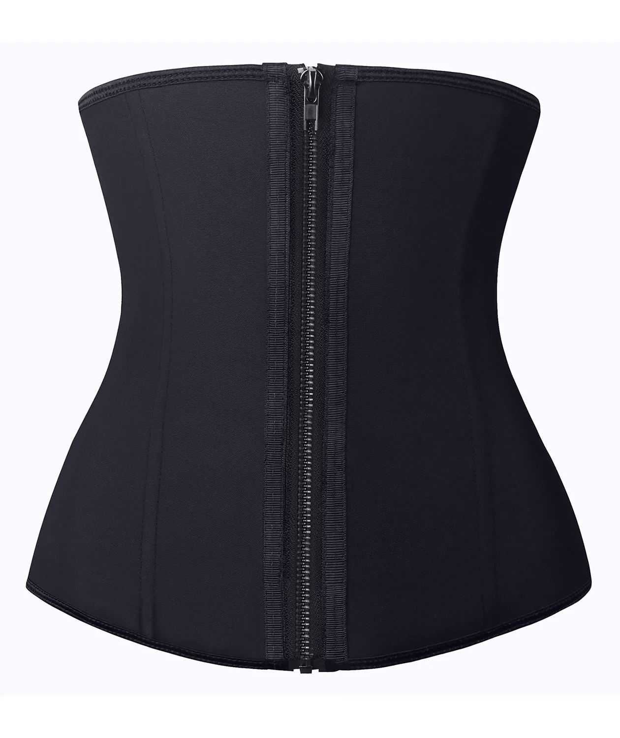 YIANNA Latex Waist Trainer for Women Tummy Control Zipper Underbust Waist Cincher Corset Hourglass Body Shaper Sport Girdle, YA2219-Black-M - Image 7