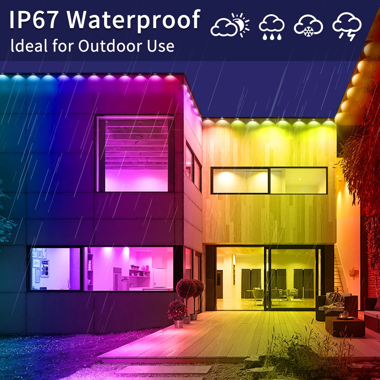 Yocrostar 300ft Permanent Outdoor Light,RGB Eaves Lights with App Control Remote,DIY IP67 Waterproof Under Eave Lighting,Outside led Lights for House,Party,Christmas Decorations(2 Rolls 150FT) - Image 5