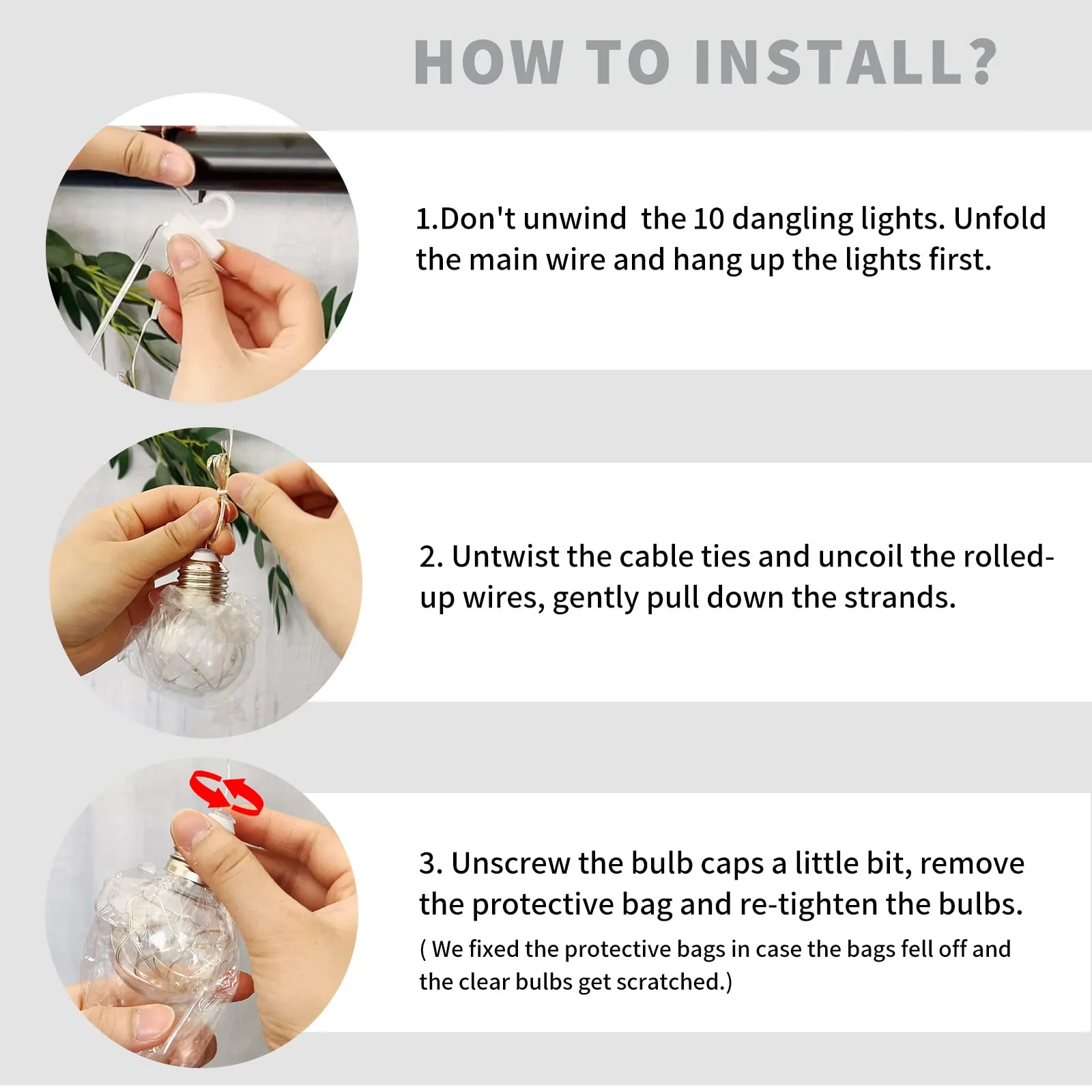 YOLIGHT Wishing Ball Curtain Lights 200 LED Window Curtain String Lights with Remote, USB Battery Powered Twinkle Globe Fairy Lights for Wedding Party Bedroom Christmas Decoration (Warm White) - Image 2