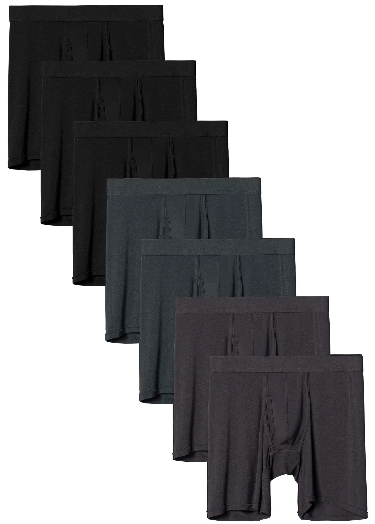 youlehe Men's Underwear Soft Rayon Boxer Briefs Stretch Trunks Pack (as1, alpha, l, regular, regular, 7 Pack-Open Fly-019) - Image 2