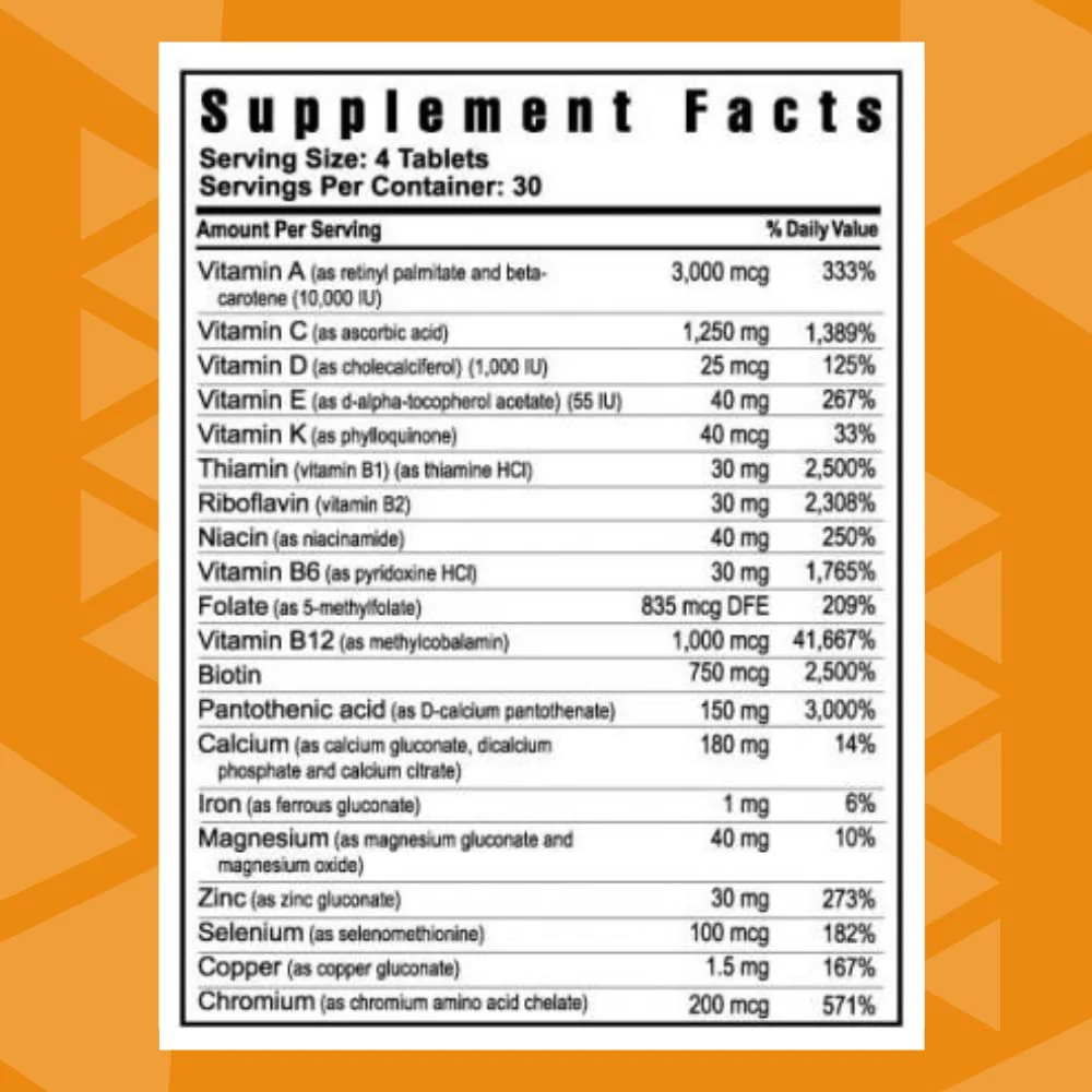 Youngevity Beyond Tangy Tangerine 2.0 Multi-Vitamin & Mineral Complex - Made with Natural & Whole Foods | 160,000 ORAC | 120 Tablets | 1 Bottle - Image 8