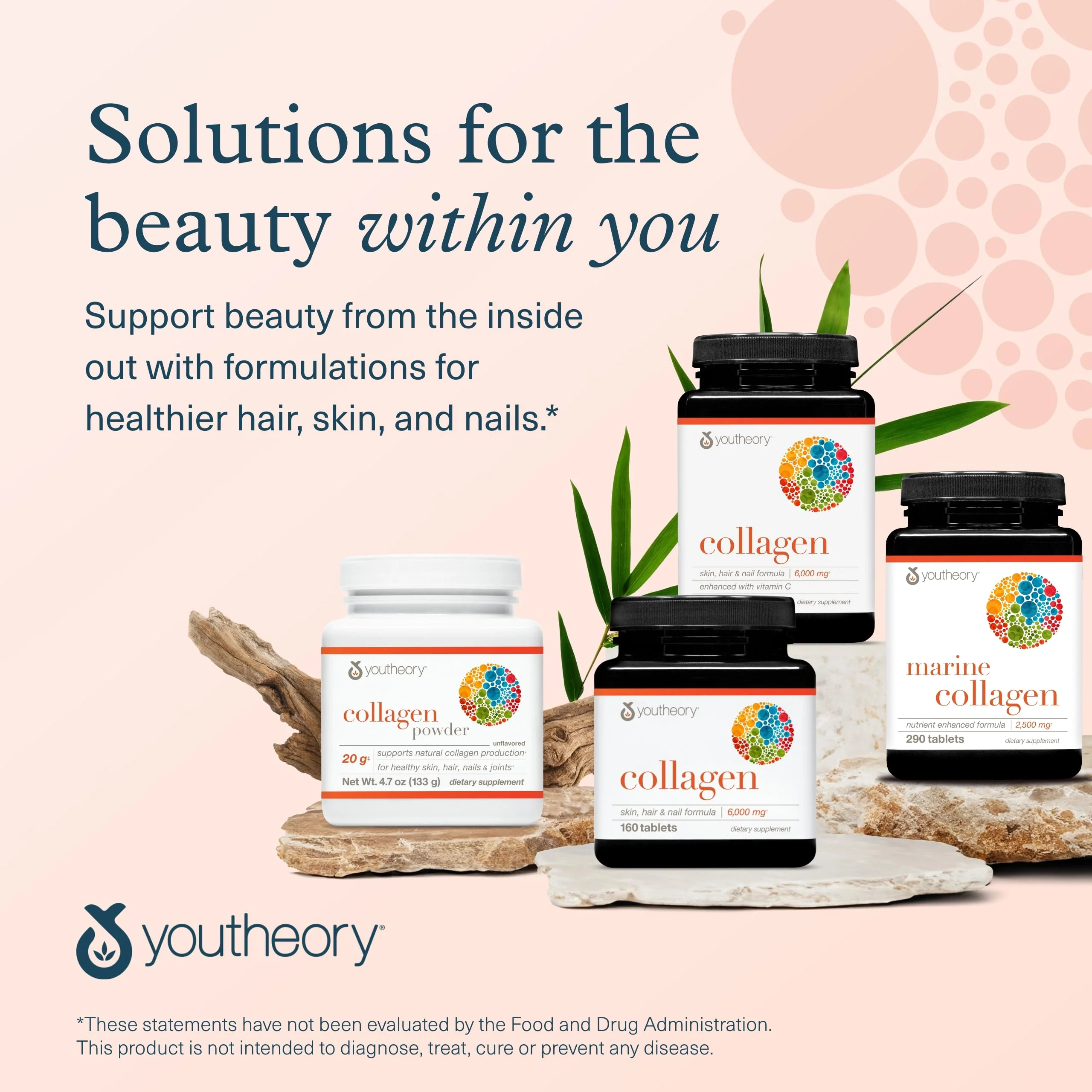 Youtheory Advanced Collagen - 6,000 mg Collagen with Vitamin C - for Hair, Skin & Nails* - Supplements for Women & Men - 290 Tablets - Image 3