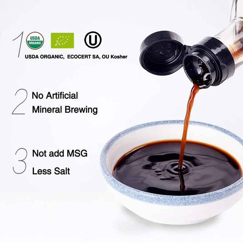 YUHO Organic Black Vinegar Organic Cereals Fermentation Chinkiang Vinegar USDA EU Organic, Less Salt, Kosher, No Artificial Add, Vegan 10.14 fl oz(300ml) - Image 3
