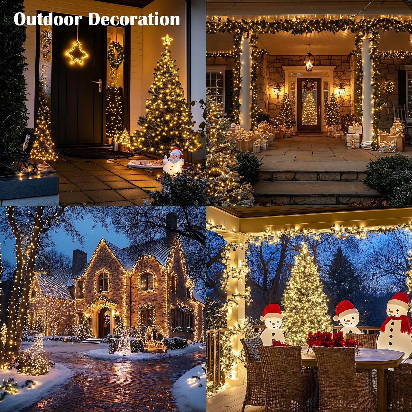 ZELUXDOT Fairy Lights Plug in,200FT 600LEDs Waterproof Led String Lights,8 Modes Remote Twinkle Light for Outdoor Indoor Christmas Wedding Birthday Garden Party Decorations,Silver Wire,Warm White - Image 2