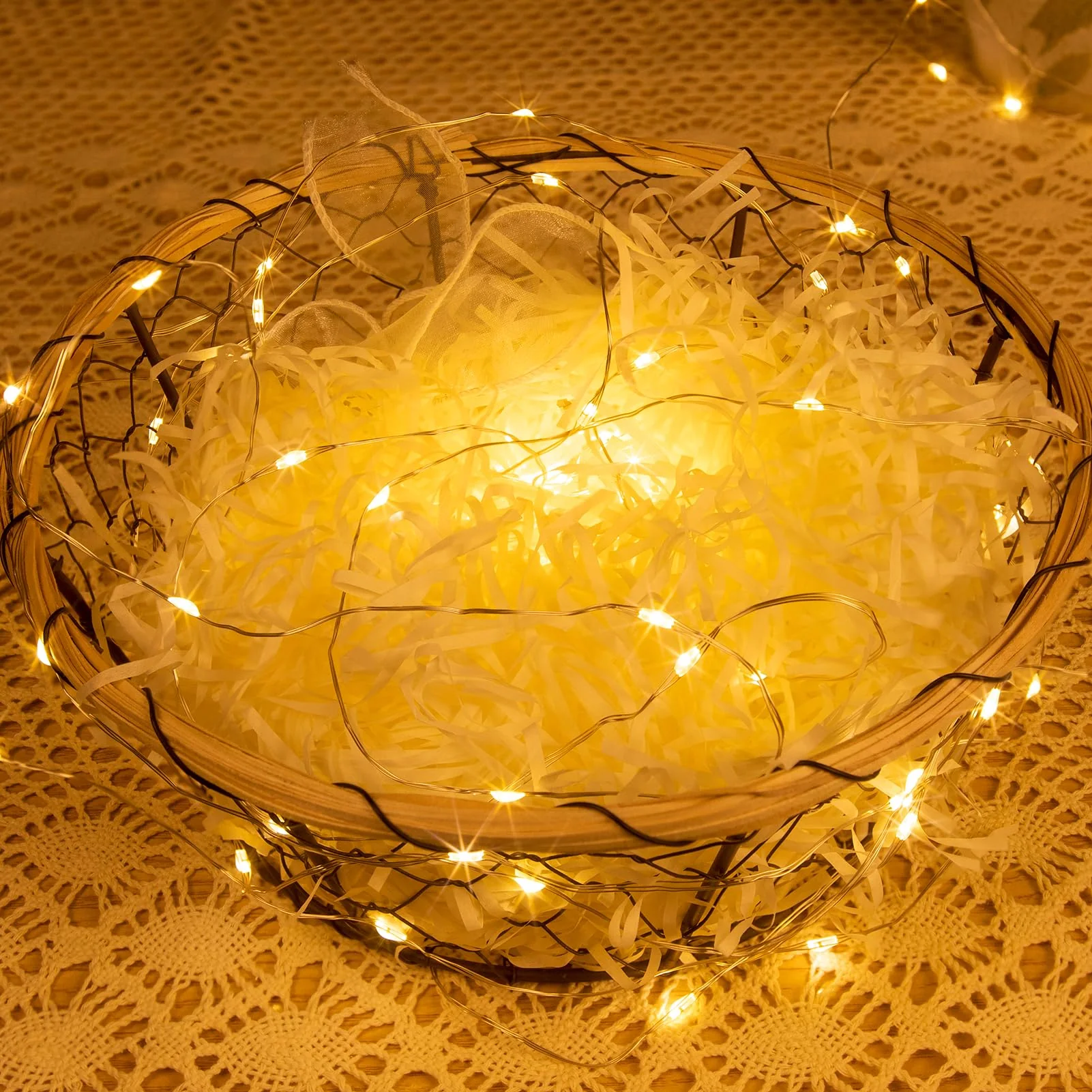 ZELUXDOT Fairy Lights Plug in,200FT 600LEDs Waterproof Led String Lights,8 Modes Remote Twinkle Light for Outdoor Indoor Christmas Wedding Birthday Garden Party Decorations,Silver Wire,Warm White - Image 5