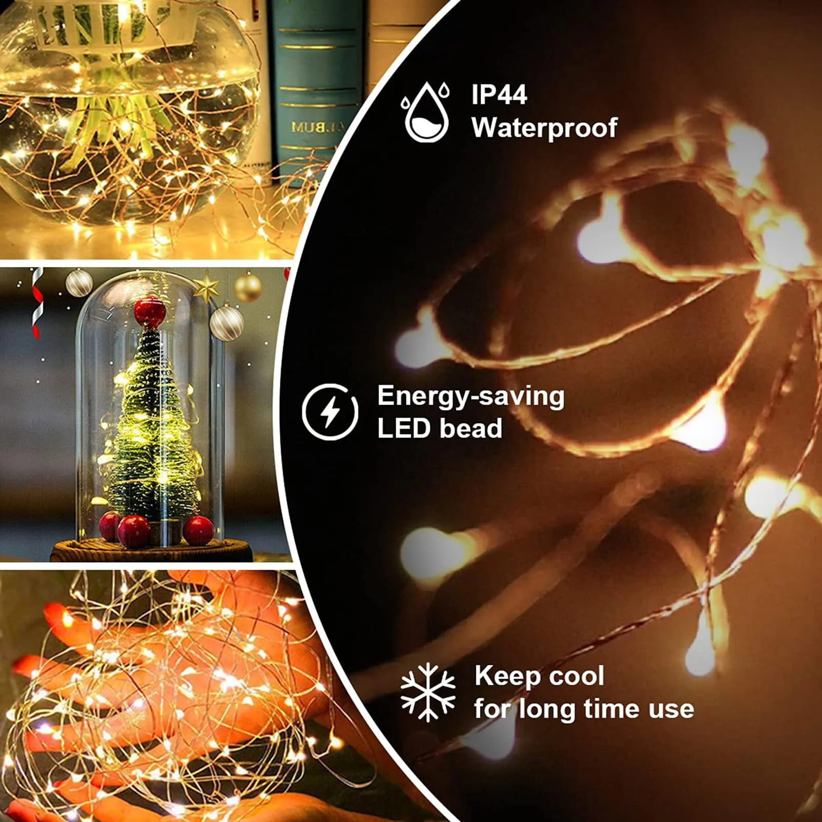 ZELUXDOT Fairy Lights Plug in,200FT 600LEDs Waterproof Led String Lights,8 Modes Remote Twinkle Light for Outdoor Indoor Christmas Wedding Birthday Garden Party Decorations,Silver Wire,Warm White - Image 7