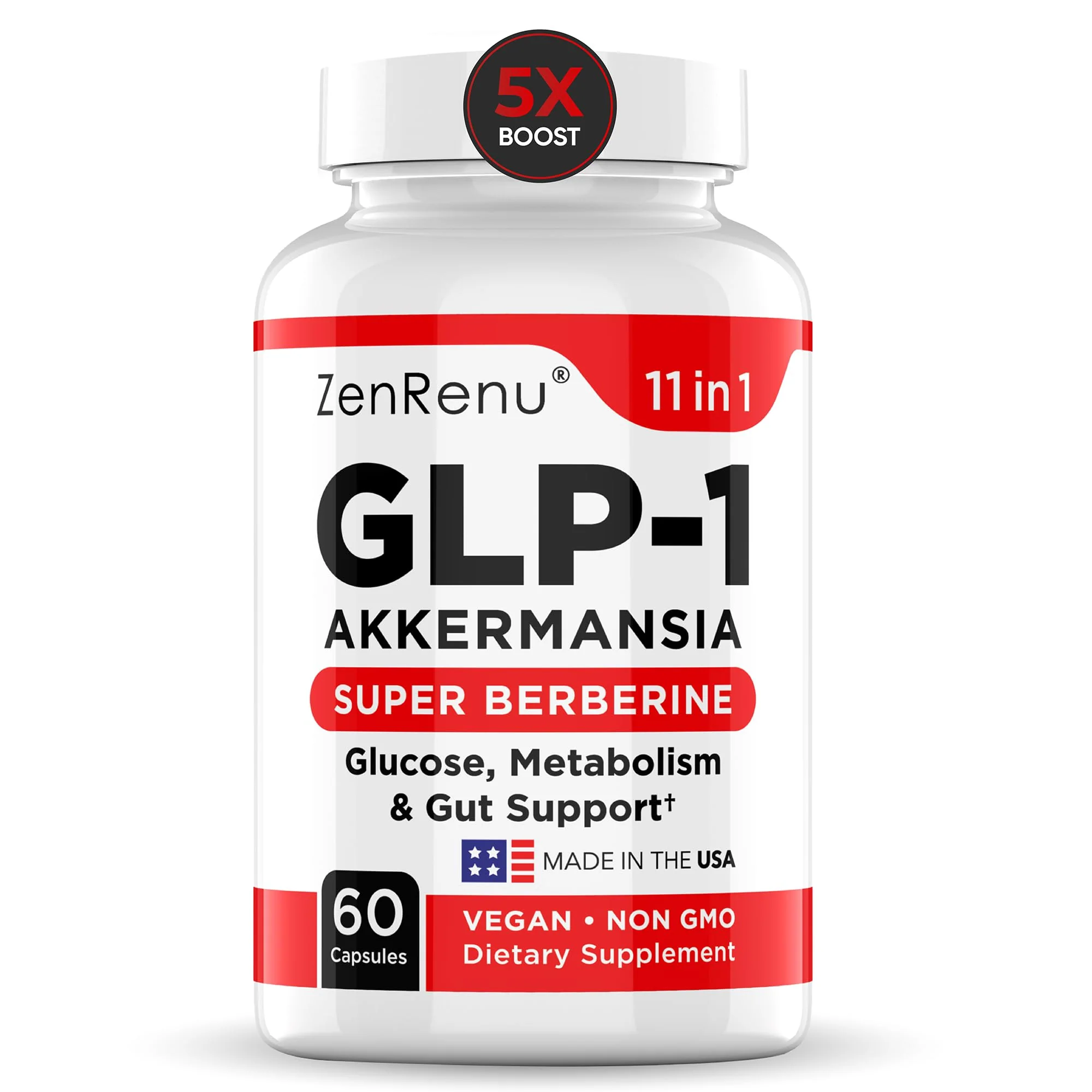 Zenrenu GLP-1 Supplement for Women-Natural Appetite,Craving & Loss Support – Akkermansia Probiotic, Super Berberine & Cinnamon,11-in-1 Gut & Metabolism Support - GLP1 Activate -60 Vegan Caps - Image 2