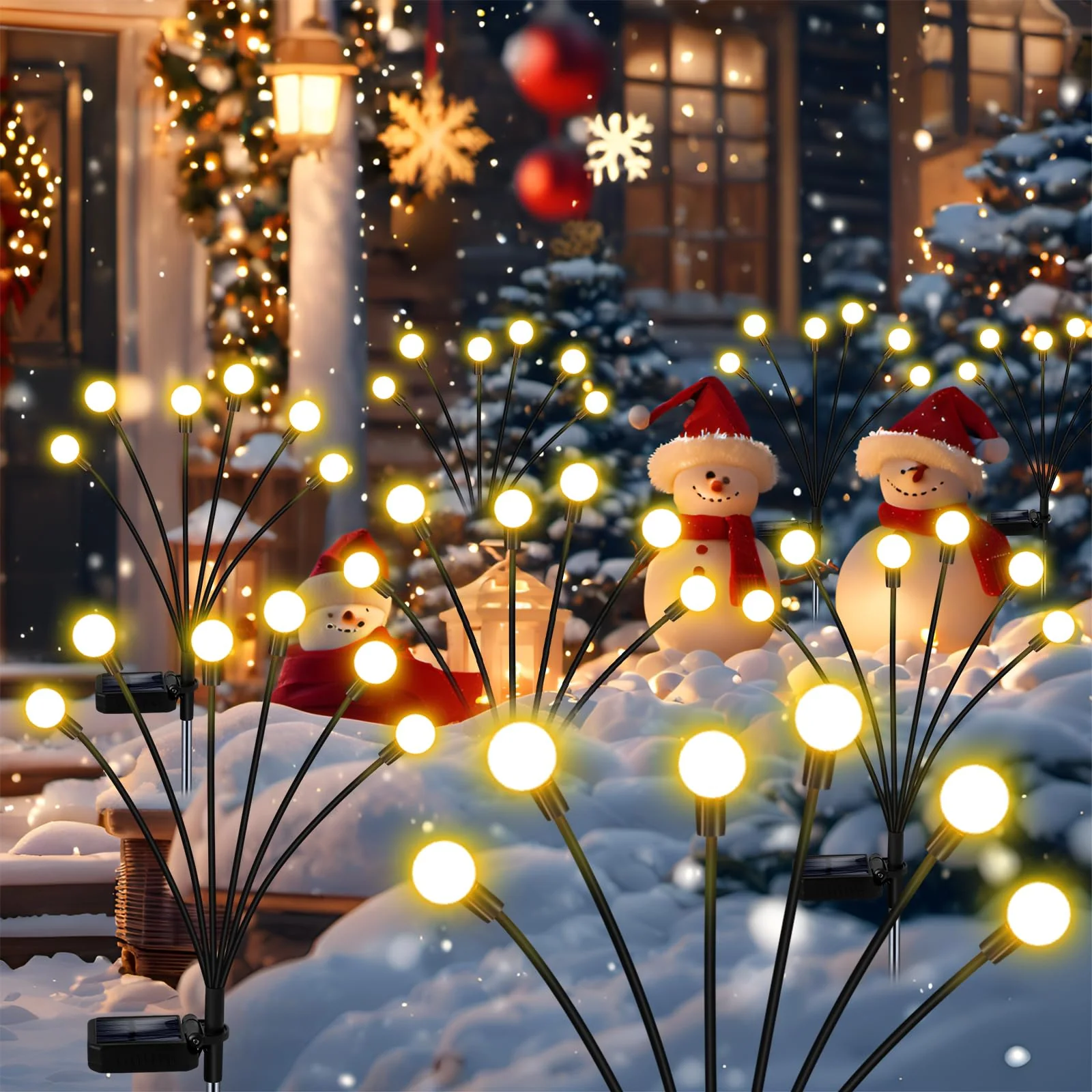 ZFNN Solar Garden Lights Outdoor, 4 Pack Firefly Swaying Lights, Waterproof Garden Decor for Yard Patio Pathway Lawn, Gardening Gifts for Women Christmas Decoration - Image 3
