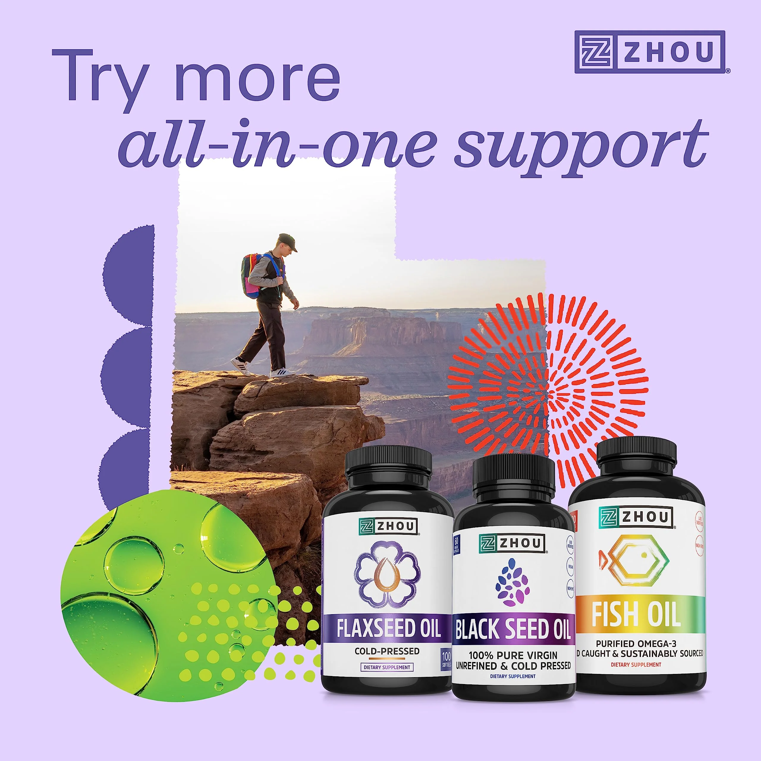 ZHOU Black Seed Oil Capsules - Black Cumin Seed Oil Cold Pressed, Nigella Sativa, Pure Unrefined Blackseed, Premium Supplement for Health, Hair & Skin w/Thymoquinone - 60 Capsules (Pack of 1) - Image 3
