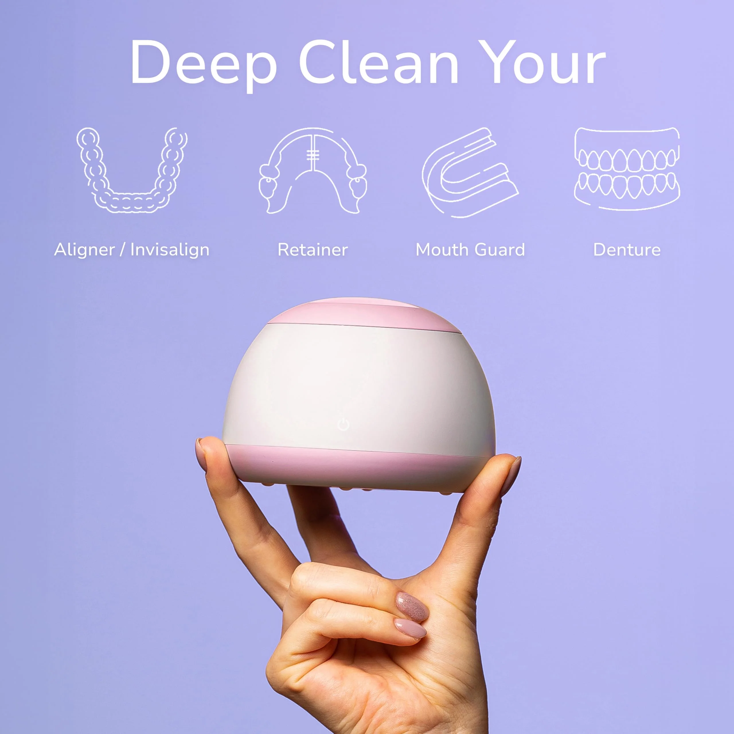 Zima Dental Pod | Rose Pink | Ultrasonic Retainer Cleaner Machine | Aligner, Nightguard, Mouth Guard, Denture Cleaner | Oral Dental Care FSA HSA Approved - Image 6
