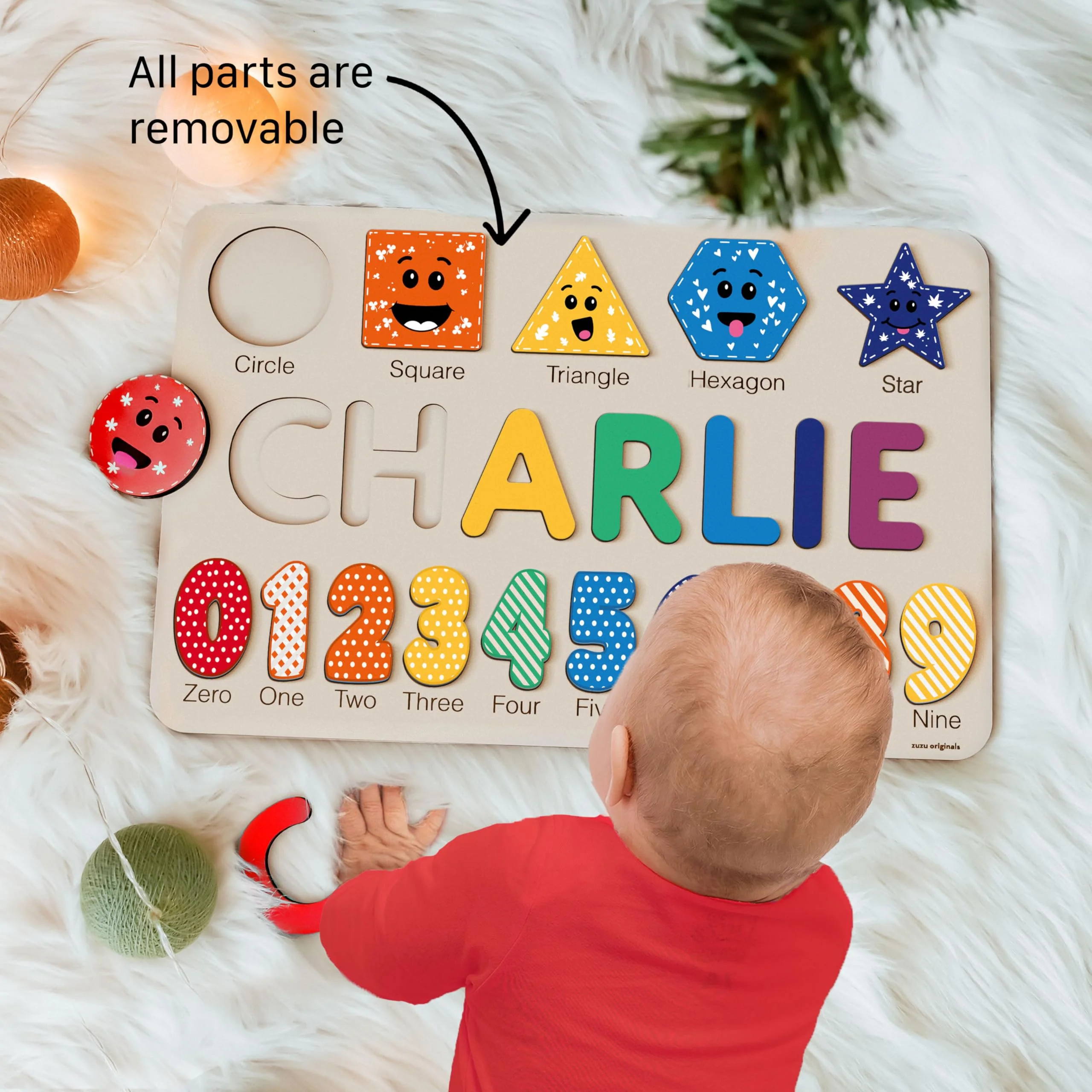 Zuzu Puzzle Puzzles for Toddlers Boy and Girl, Personalized Name Puzzle, 12 Month Toy, Gifts for 0 1 2 3 Years Old, Baby Gifts, Baby Shower, Christmas, NewBaby Gift, 0 3 6 9 12 18 24 36 Months - Image 5