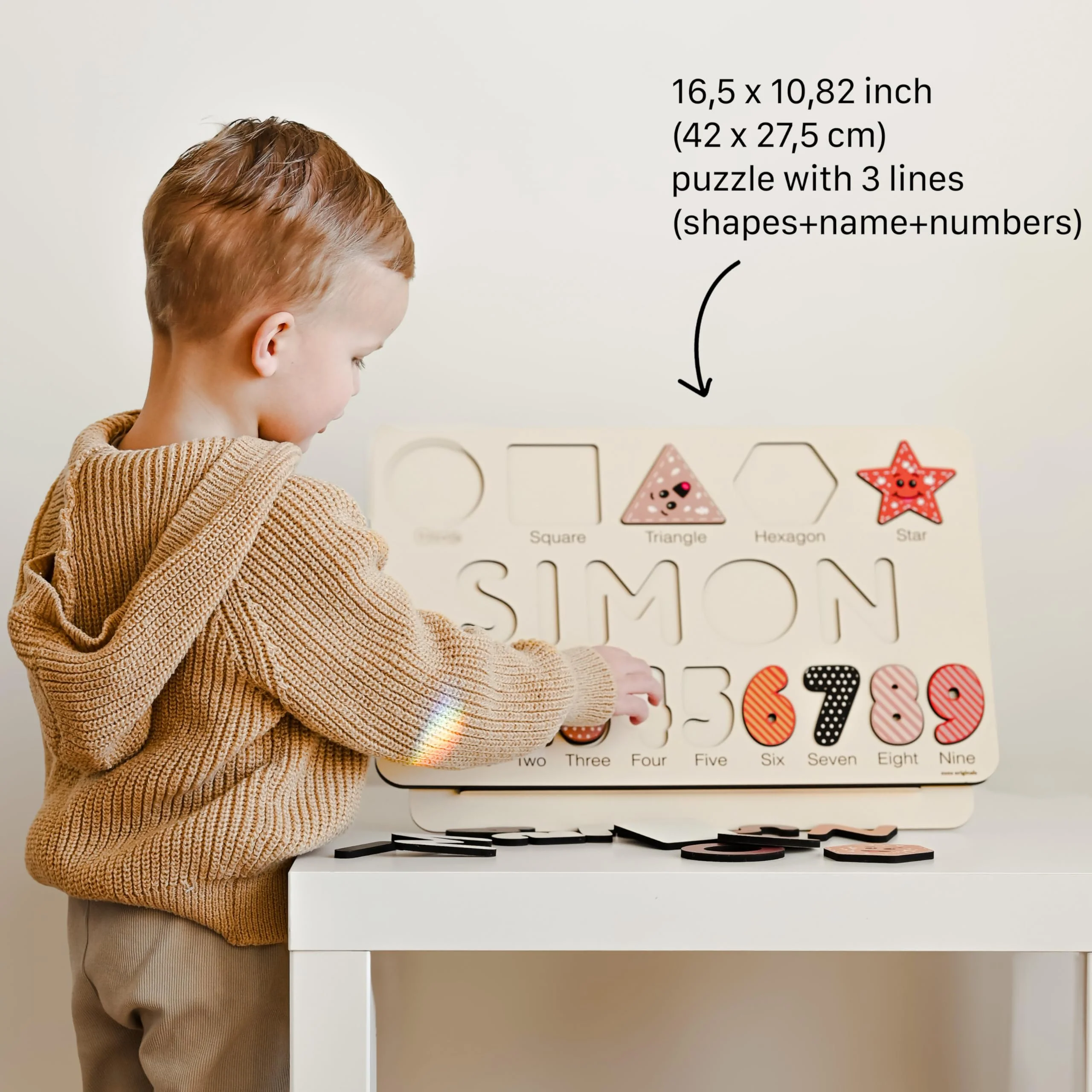 Zuzu Puzzle Puzzles for Toddlers Boy and Girl, Personalized Name Puzzle, 12 Month Toy, Gifts for 0 1 2 3 Years Old, Baby Gifts, Baby Shower, Christmas, NewBaby Gift, 0 3 6 9 12 18 24 36 Months - Image 8