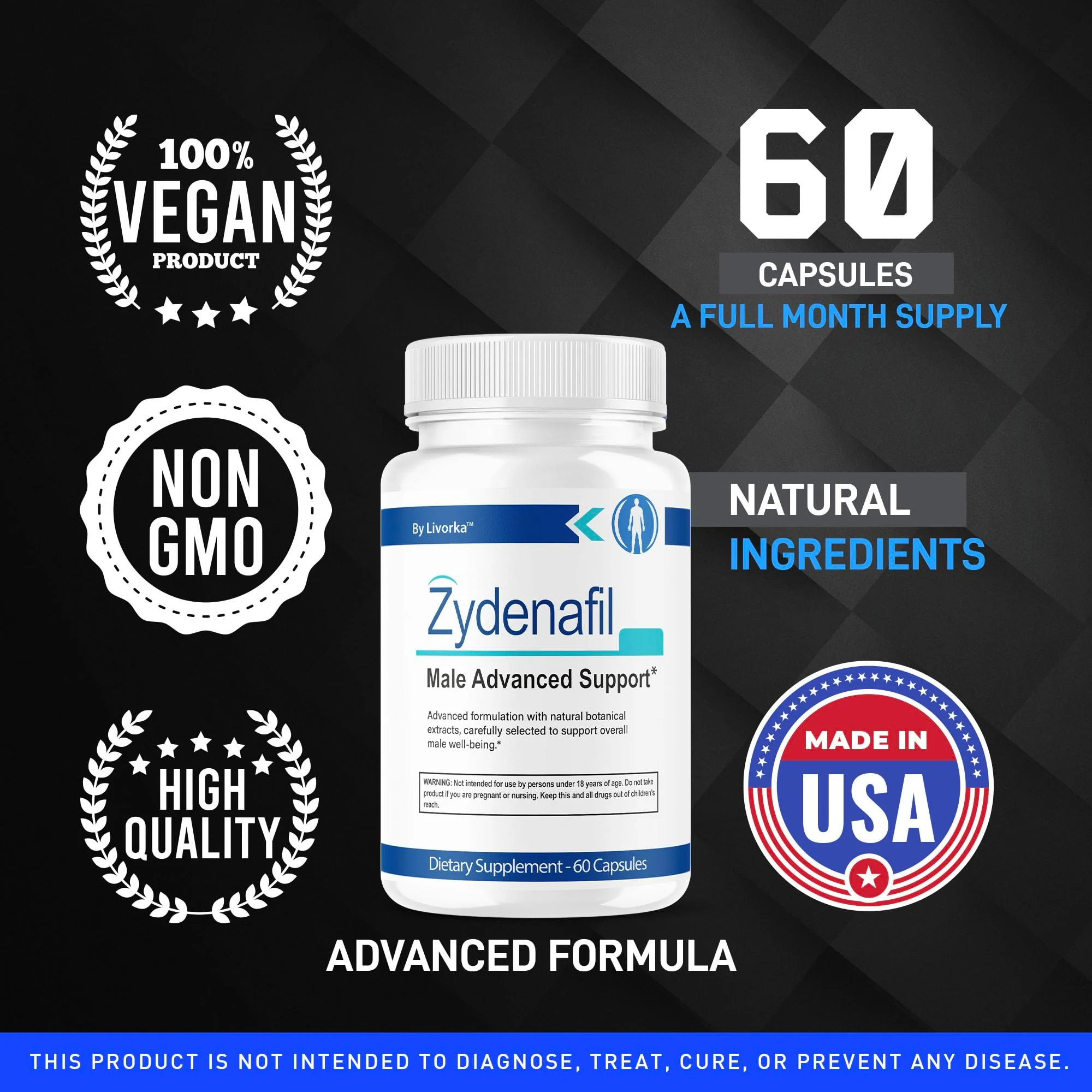 Zydenafil, Zydenafil Pills for Men, Zydenafil Pills for Men Advanced Formula, Zydenafil Pills, Zydenafil Supplement Support - All Natural Pills, Zydenafil Advanced Formula, 60 Capsules for 1 Month - Image 6